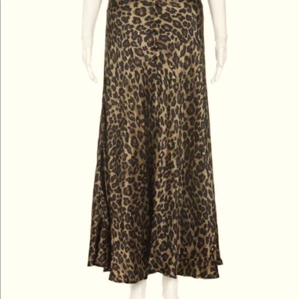 Zara satin leopard long skirt